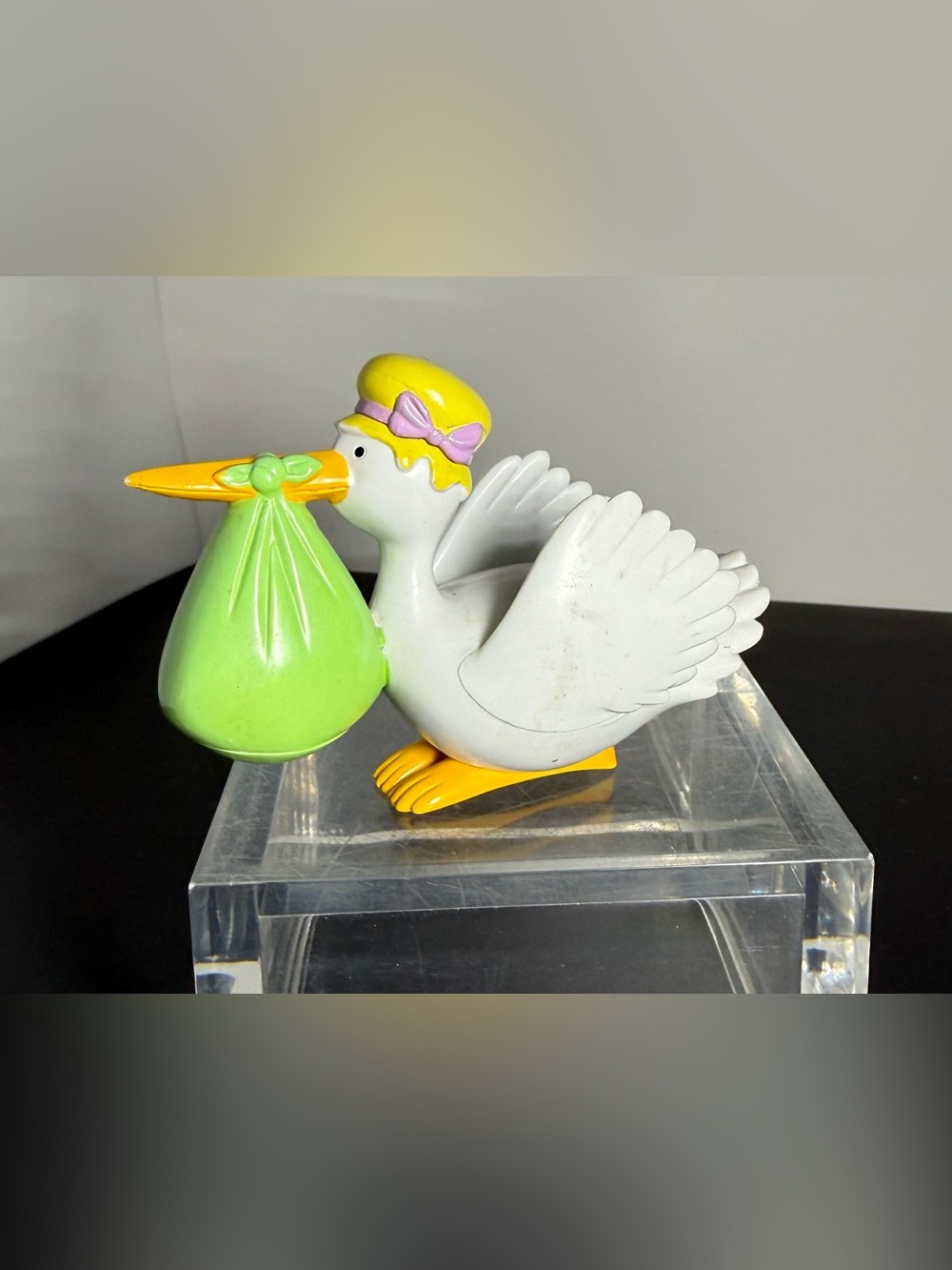 VTG DecoPac 2007 Special Delivery Stork Cake Topper Figure Baby Shower
